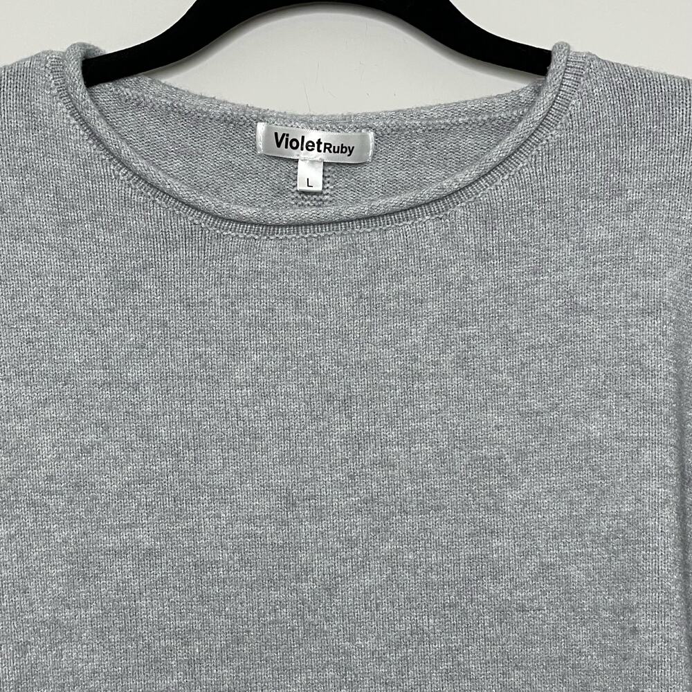 Violet Ruby Pullover Sweater Asymmetrical Hem Kni… - image 3